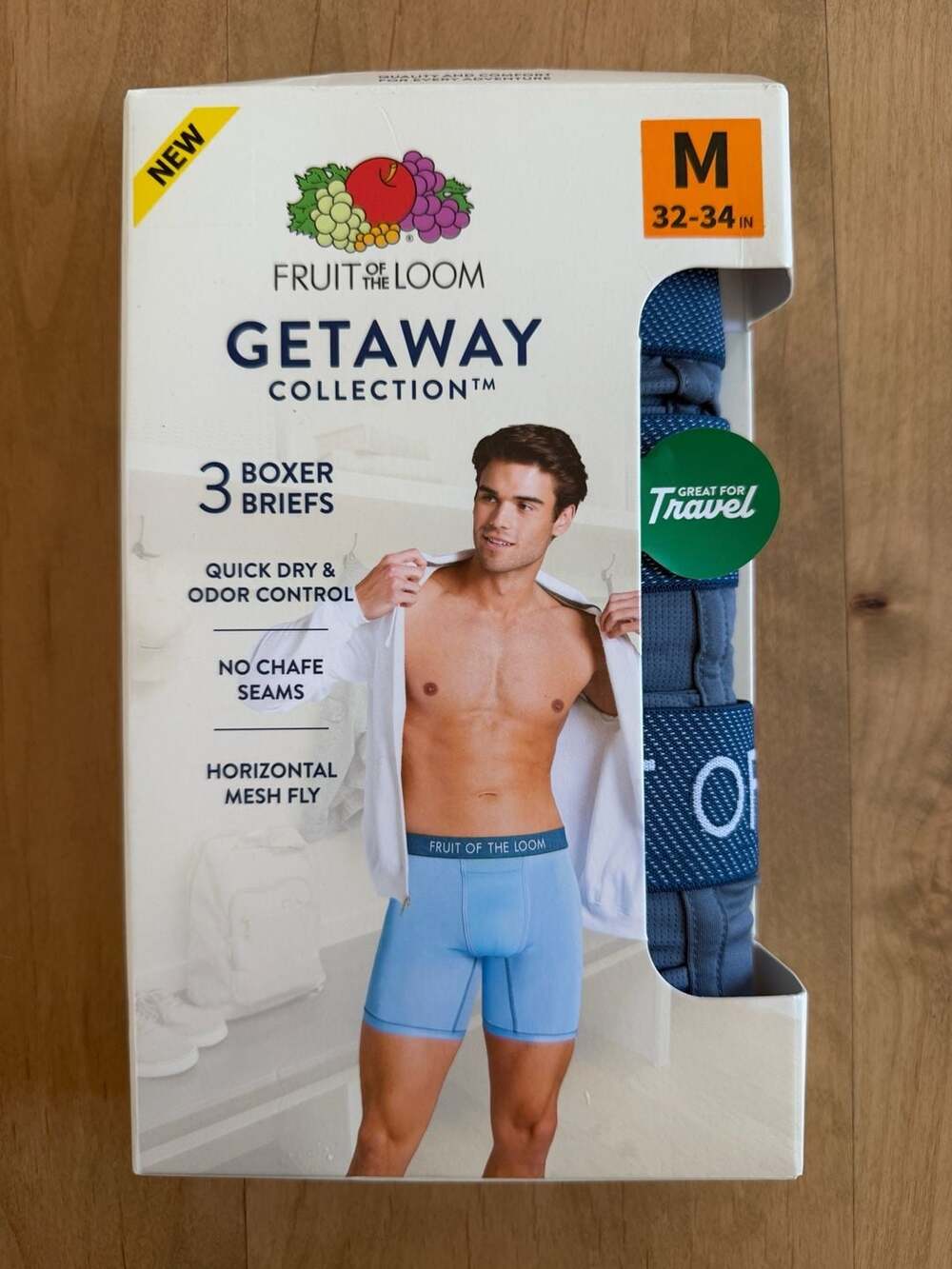 Fruit of the Loom Men's Getaway Collection Boxer Briefs 3-Pack Medium 32-34